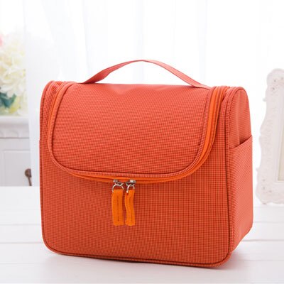 Neue Wasserdichte Männer Hängen Make-Up Tasche Oxford Reise Veranstalter Kosmetik Tasche für Frauen Necessaries Machen Up Fall Waschen Kulturbeutel: Orange B