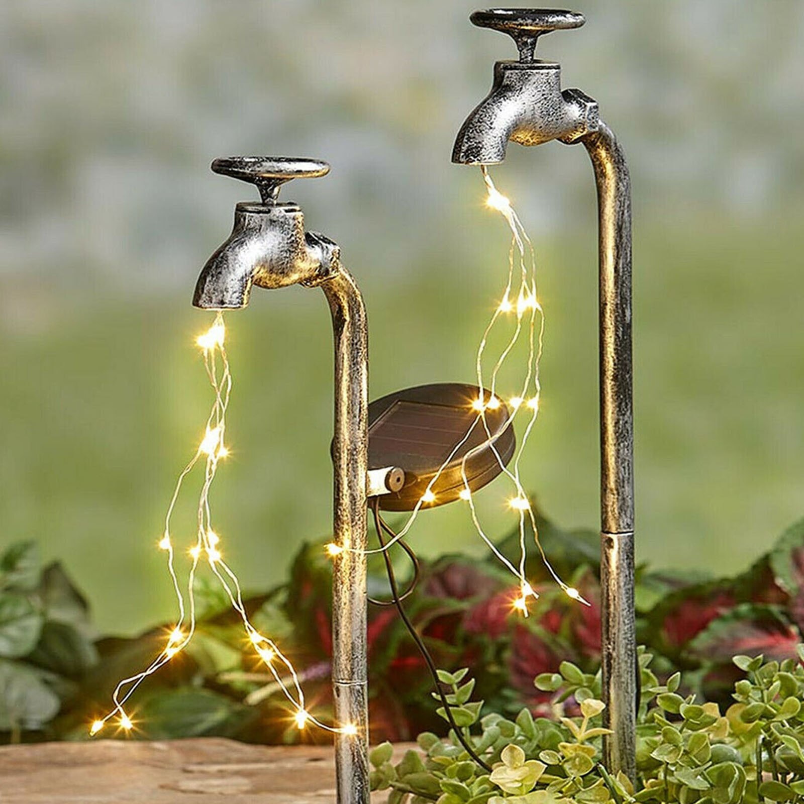 Tuin Art Licht Decor Solar Water Kraan Planter Licht Gazon Art Outdoor Decor Voor Tuin Gazon Landschap Lamp Licht