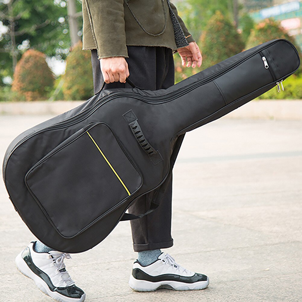 Waterproof Padded Protective Guitar Bag Thicken Case Oxford Cloth Full Size Zipper Pockets Carry Soft Interior Cover Travel