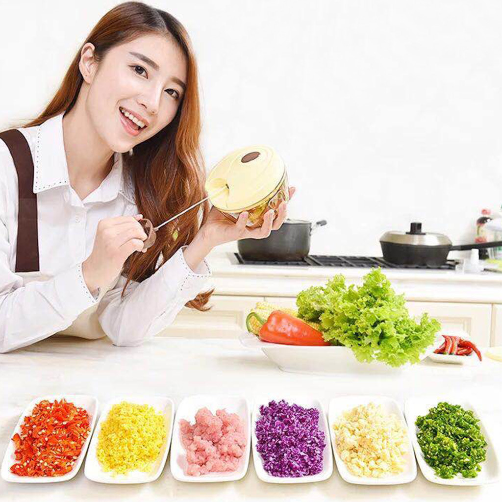 Manual Food Chopper Mini Hand Pull Food Processor for Fruit Vegetable Meat