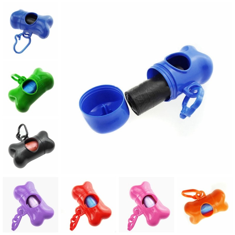 3 Pcs Plastic Bags Mini Pet Dogs Bags Dispenser Bone Box for Pet Waste Bags Portable Litter Box Pet Outdoor Carry Supply