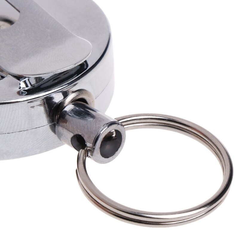 Fishing zinger retractor nøglering rulleholder udtrækkelig stålkabel fuld metal fiskereb