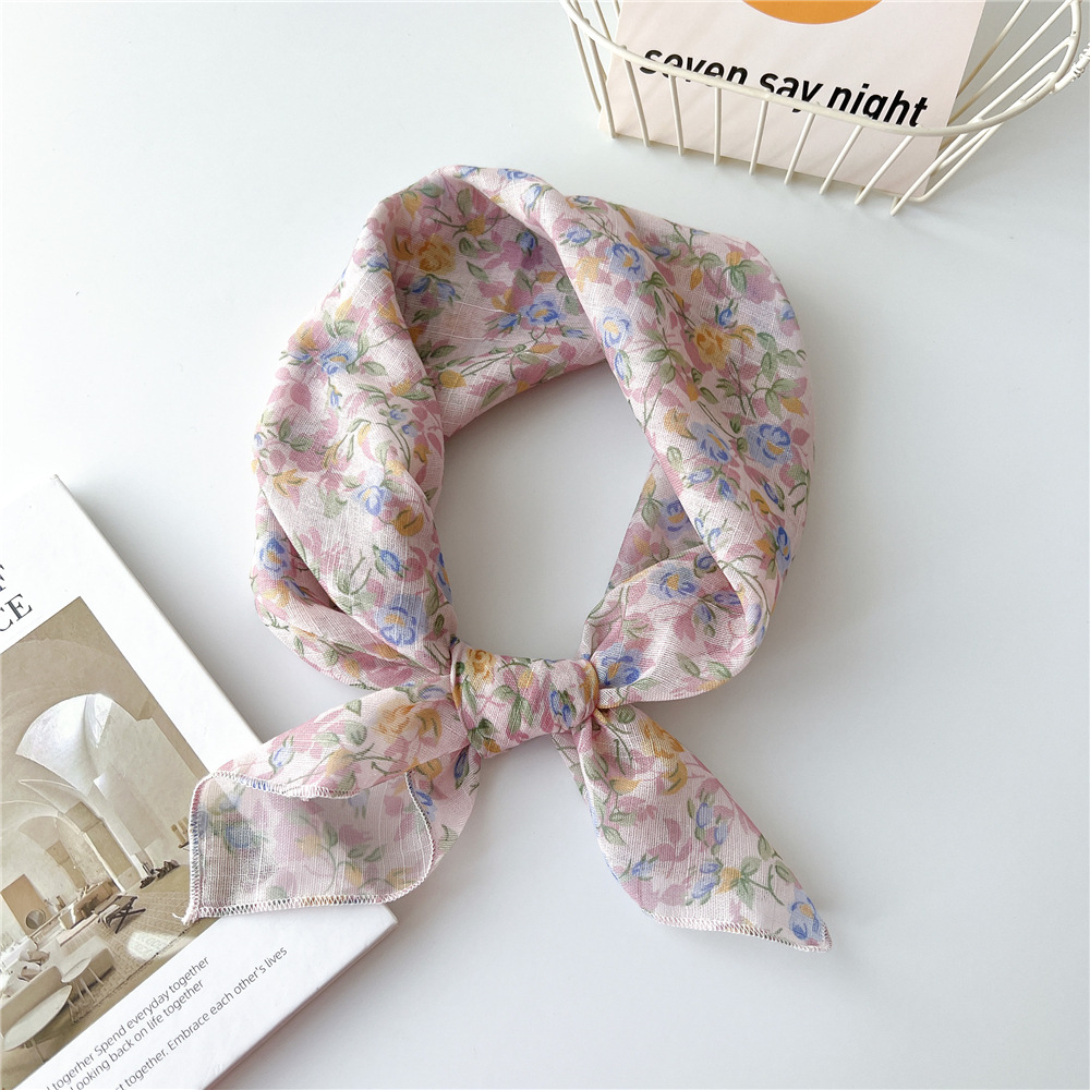 58cm Cotton Beautiful Bandanas Square Scarf Women Girls Headband Accessories Handkerchief Neckerchief Hairscarf Hairscarf