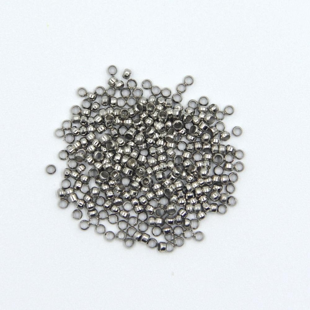 500pc 2mm cobre redondo cuentas de engarce de Cortina de cristal de abalorios de joyas encontrar conector componentes lámpara piezas de prisma: Chrome