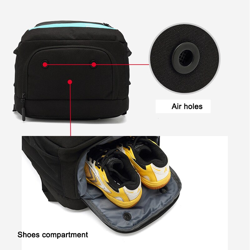 Fitnessstudio Sport Tennis Rucksack Racquetball Tennis Tasche Separaten Belüfteten Badminton Schläger Carring Tasche Schuh Fach Männer Frauen