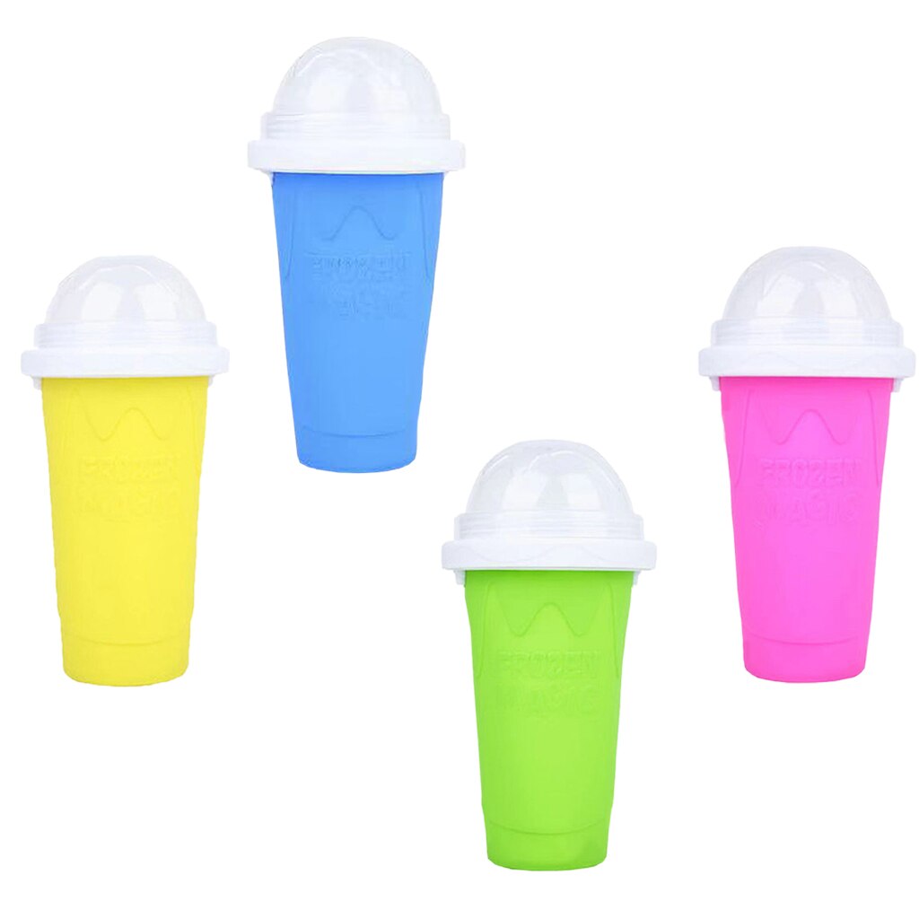 Protable Quick Frozen Smoothies Cup Double Layer Drinks Cooling Cup Squeeze Cup for Summer Juice Milk Shake