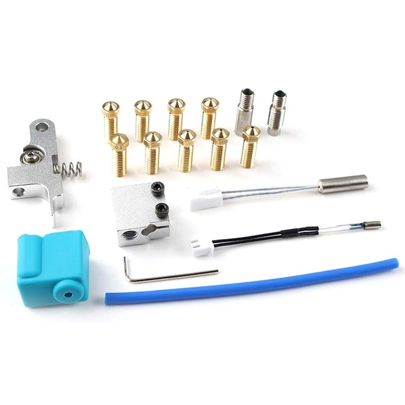 Kit de extrusora tubo de aquecimento manga silicone garganta e lidar com thermistor diy braço preguiçoso profissional aquecedor cok genius bico