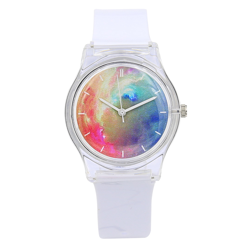 Reloj deportivo resistente al agua para mujer, Harajuku Star, transparente, Jelly, sencillo, femenino