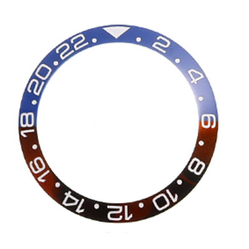 38mm Ceramic Bezel Watch Face Bezel Insert Fit 40mm Automatic Movement Watch Replacement Accessories