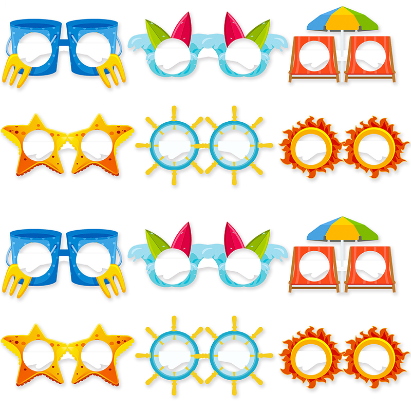 12 stks Hawaii Aloha Thema Zomer Fruit Papieren Glazen Foto Props Hawaiiaanse luau Tropisch Strand Zwembad Verjaardagsfeestje Decor Kids: plum