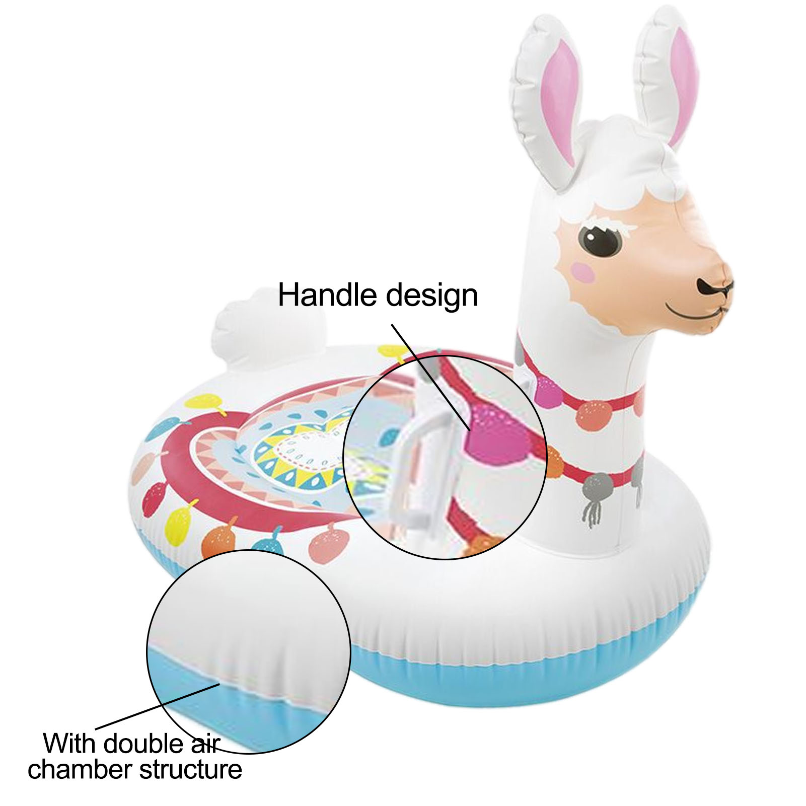 Inflatable Alpaca Pool Float Rideable Blow Up Summer Pool Toy Cute Animal Kids Summer Pool Outdoor Fun Sports Play Tools