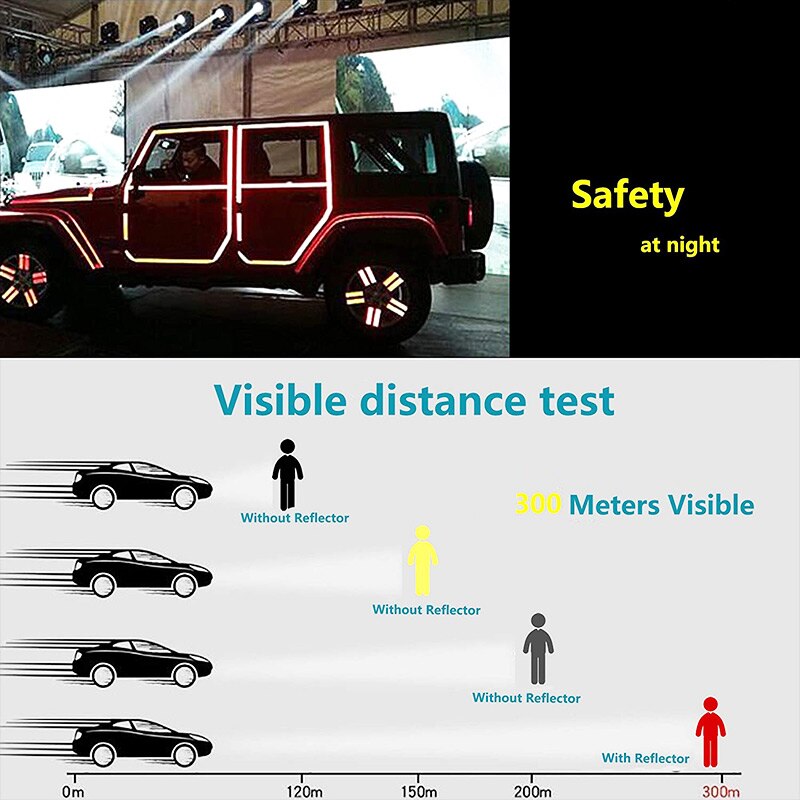 Fluorescerende Fiets Reflecterende Stickers Fiets Reflecterende Tape Mtb Lijm Reflectoren Tape Strips Fietsen Velg Decor