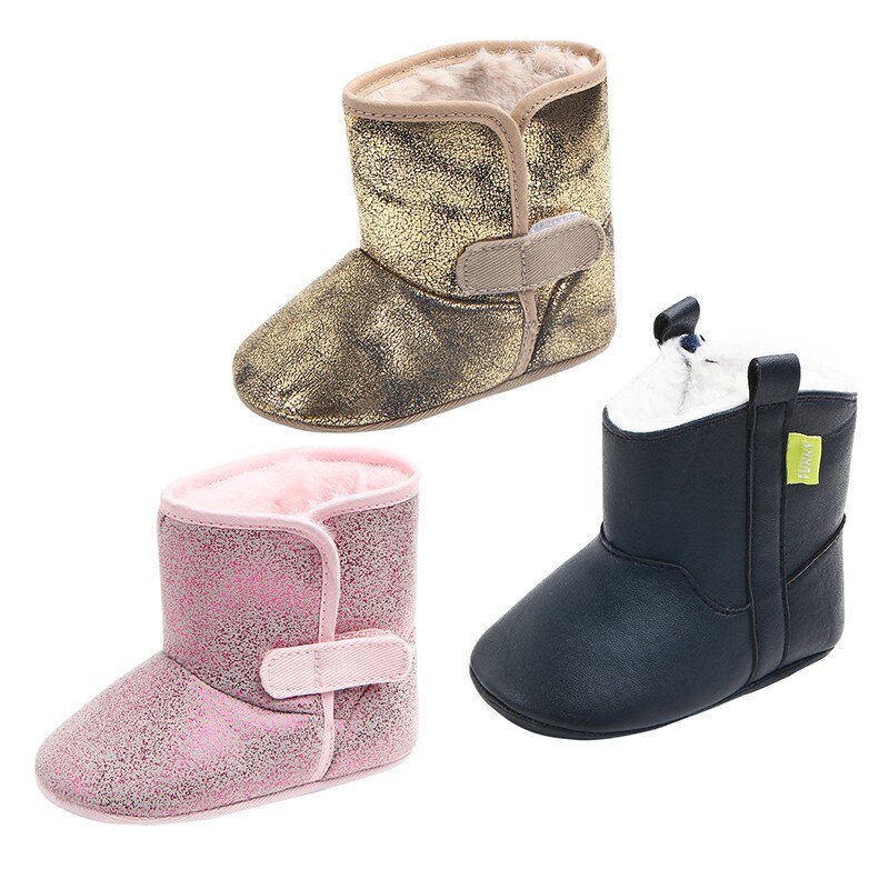 Chaussures d'hiver tube haut pour bébés filles | Chaussures de neige, chaudes, en peluche, à fond souple, , bottes d'hiver pour bébés filles