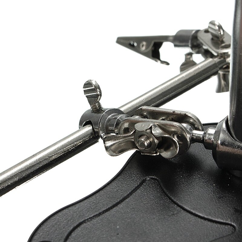 LED Light Soldering Iron Stand Holder Station Clamp Clip Helping Hands Magnifying Glass Magnifier Repair Power Tool Accessory