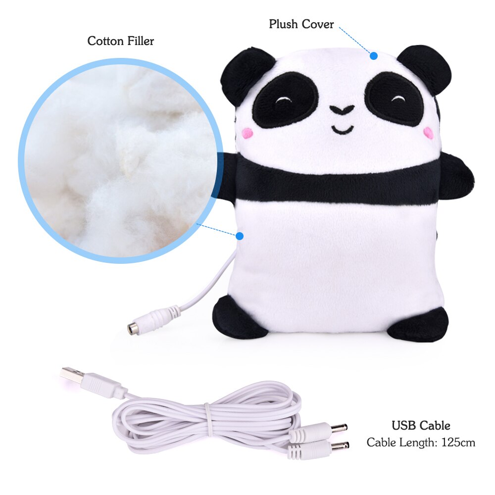 Hand Warmer USB Electric Heated Gloves Cute Panda Shape Fingerless Warm Winter Laptop Gloves Heating Hands Warmer Christmas