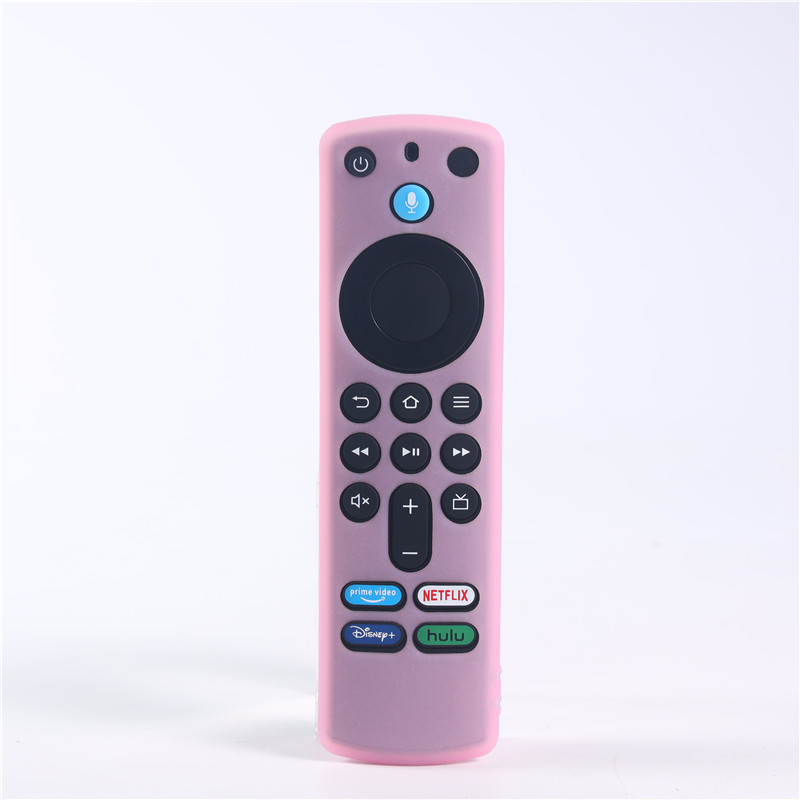 Capa protetora de silicone para fire stick 4k max 3a geração remoto que brilha no escuro, anti-queda, capa à prova de poeira para controle de fire tv: Rosa