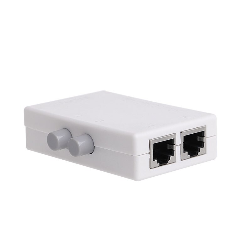 Mini 2 Port AB Manual Network Sharing Switch Box 2In1/1In2 RJ45 Network/Ethernet