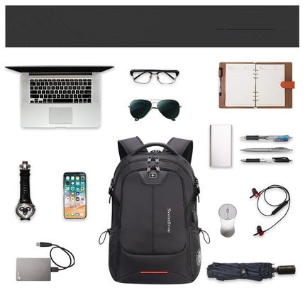 SWICKY multifunción de gran capacidad bolso de hombre de de viaje de carga usb impermeable anti-robo 15,6 pulgadas laptop mochila hombres