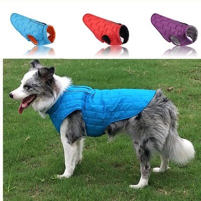 Winter Warm Dog Clothes Pet Dog Jacket With Harness Reflective Clothes For Big Dogs Labrador Waterproof French Bulldog Jacket