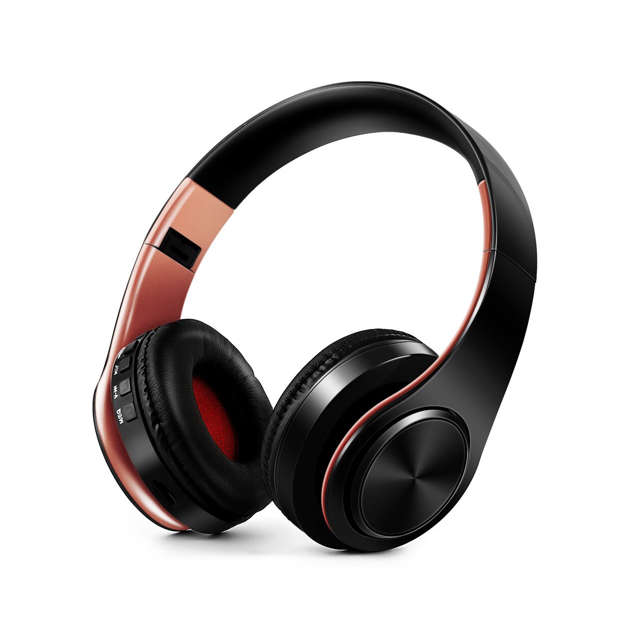 Upgraded Style Bluetooth Wireless Earphone over-the-Ear Stereo Headset HiFi Bass Campaign-Style Earphones: Black ROSE Gold