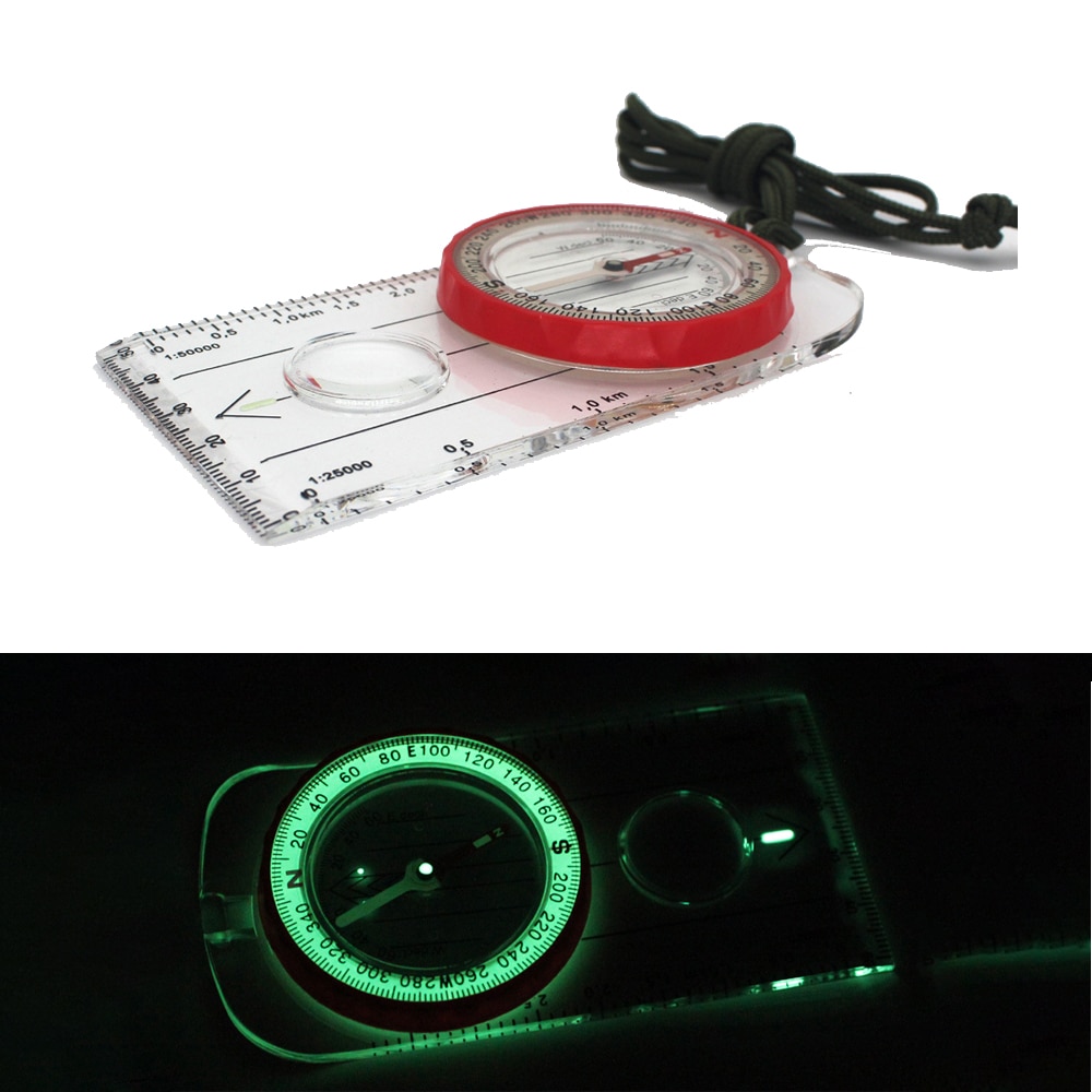 Multifunctional Strong Magnetic Compass Luminous Pointing Guide Outdoor Hike Camping Survival Tool Cross Country Mapping Compass