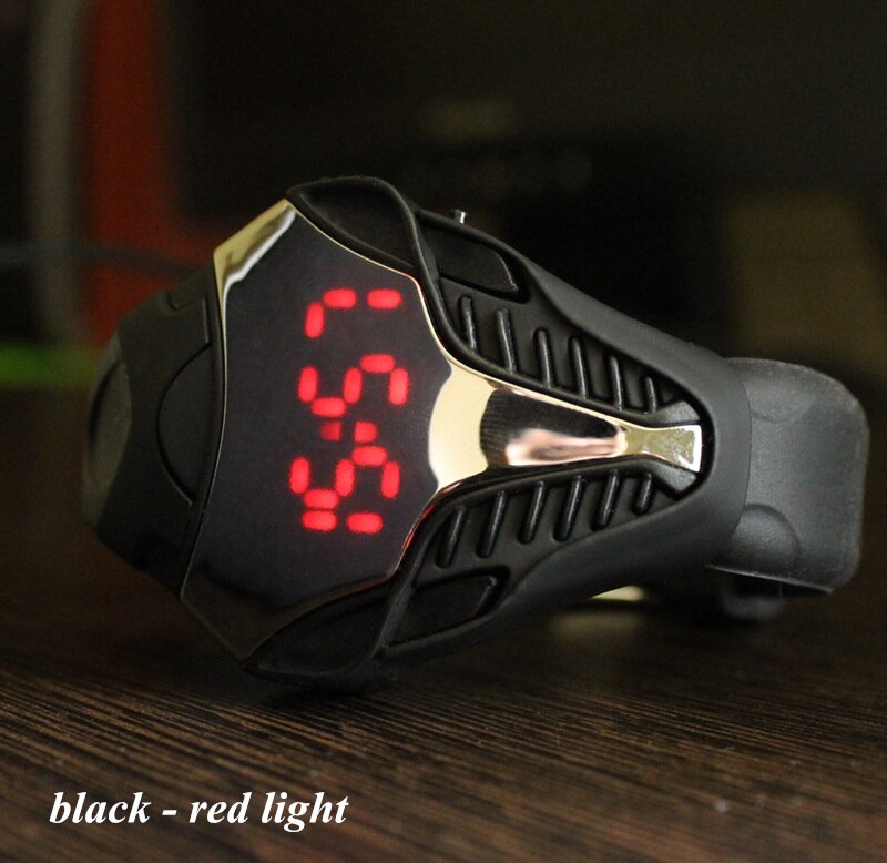Heren led digitale horloges driehoekige kast sporthorloges cobra horloges heren siliconen relogio masculino: 86007 zwarte