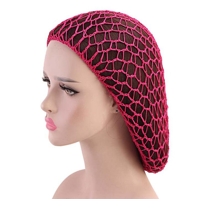 Kvinder håndlavet hæklet hår net snood mesh turban sovehue slouchy strik hue axyd: 7