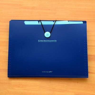 Mærke vandtæt bog  a4 papir arkivmappe taske harmonika stil dokument rektangel kontor hjemmeskole farve tilfældig: Dyb blå 5 gitter