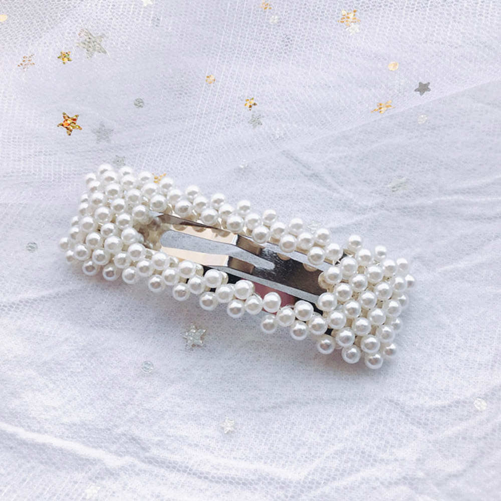 Pearl Hair Clip for Women Girl Korean Snap Barrette Stick Hairpin Hair Styling Accessories: 8