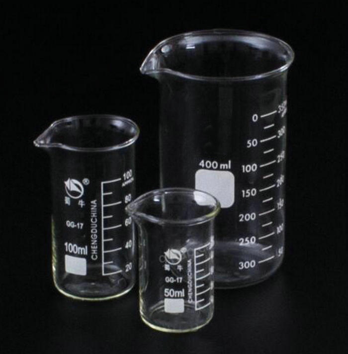 3pcs/set 50ml/100ml/400ml Tall Form Glass Beaker Chemistry Lab GG-17 Borosilicate Glass Thickened Labware
