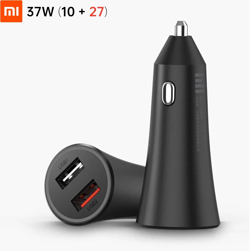 Originale Xiaomi Caricabatteria Da Auto 37W Max Per Mi 10 / 9 / K30 / K20 Pro / 9T (27W Max) 2 Porta USB Smart di Uscita Più di Sicurezza Protect