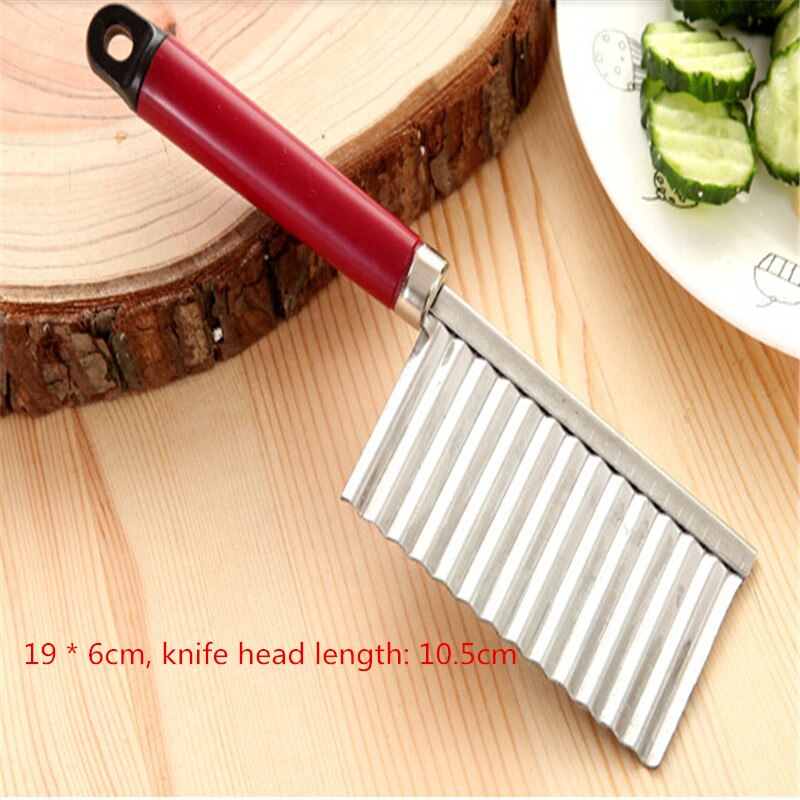 Stainless Steel Kitchen Gadgets Potato Chips Making Peeler Cutter Fruit Vegetable Knives Potato Wavy Cutter Kitchen Accessories: B