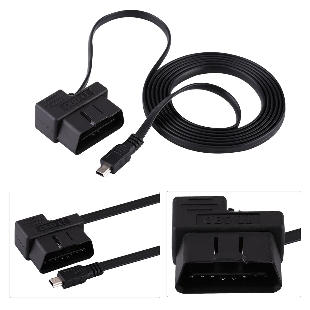 180Cm Auto OBD-II OBD2 Eobd Verlengkabel 16pin Diagnostic Uitbreiding Adapter Naar Mini Usb Kabel Anti-Magnetische Voor auto Euc Slot