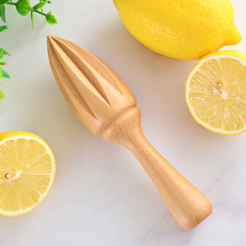 1PC Wooden Lemon Squeezer Hand Juicer Presses Manual Fruit Orange Citrus Juice Extractor Reamers Ten-angle Kitchen Gadget