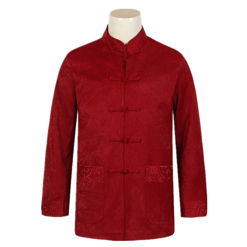 Herfst Winter Mannen Tang Pak Jas Traditionele Chinese Kleding Voor Mannen Cheongsam Qipao Top Jassen Katoenen Jas Oosterse Tops