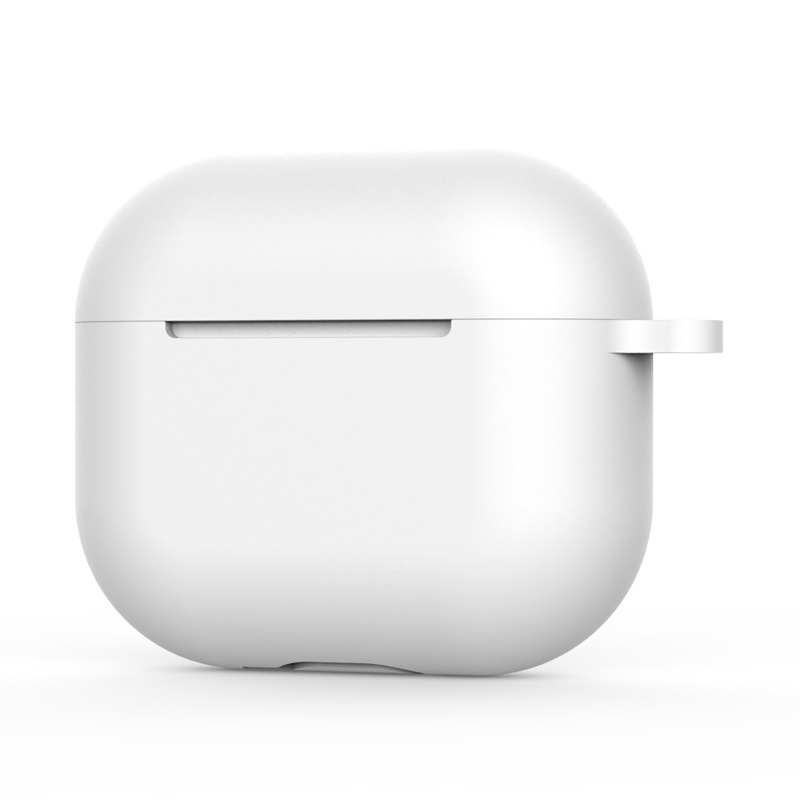 Soft Silicone Case For Apple AirPods 3 Case headphone accessories wireless Bluetooth headset cover with hook hole for airpods 3: BROWN