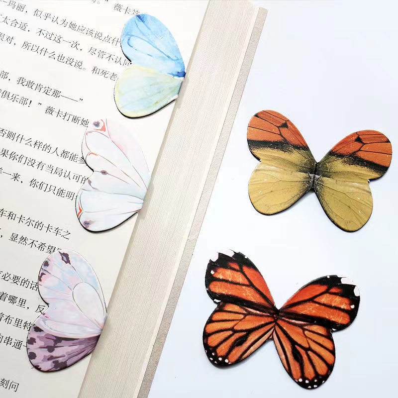 4 Stks/pak Kawaii Bookmark Set Mooie Vlinder Magnetische Bladwijzers Marker Van Pagina Boek Clip Voor Student School Briefpapier