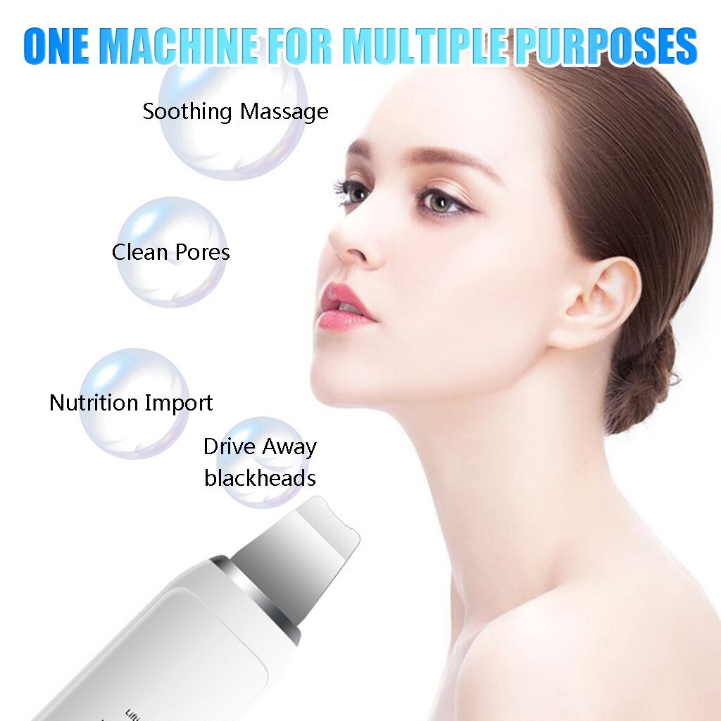 Ultra sonic Exfoliant Peau Scr-caoutchouc Nettoyeur de Pores Pour Le Visage Nettoyage Du Visage Cheveux Tondeuses Réduit Assombrissement L'acné Peau Morte