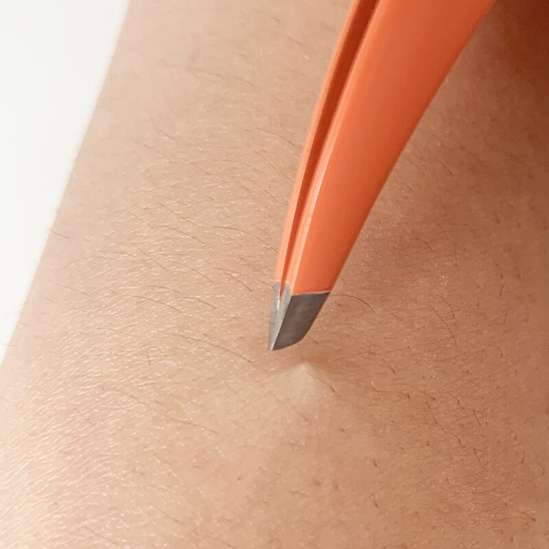 Punta de Punta para cejas pequeñas, pinzas de acero inoxidable con forma de sauce, eliminación de naranja, Belleza
