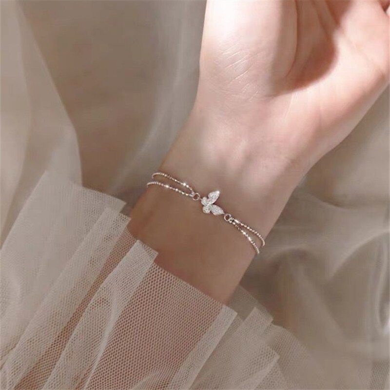 Eenvoudige Maan En Ster Zirkoon Armband Vrouwen Elegante Charme Verstelbare Zilveren Kleur Lucky Ketting Armband Bruiloft Sieraden