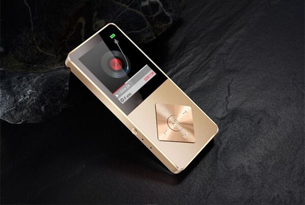 SMILYOU Speaker metal mp4 Player 4GB 8GB 16GB HIFI Lossless Sound music alloy mp4 Music Player FM Radio Voice Recorder E-Book: Gold / 8GB