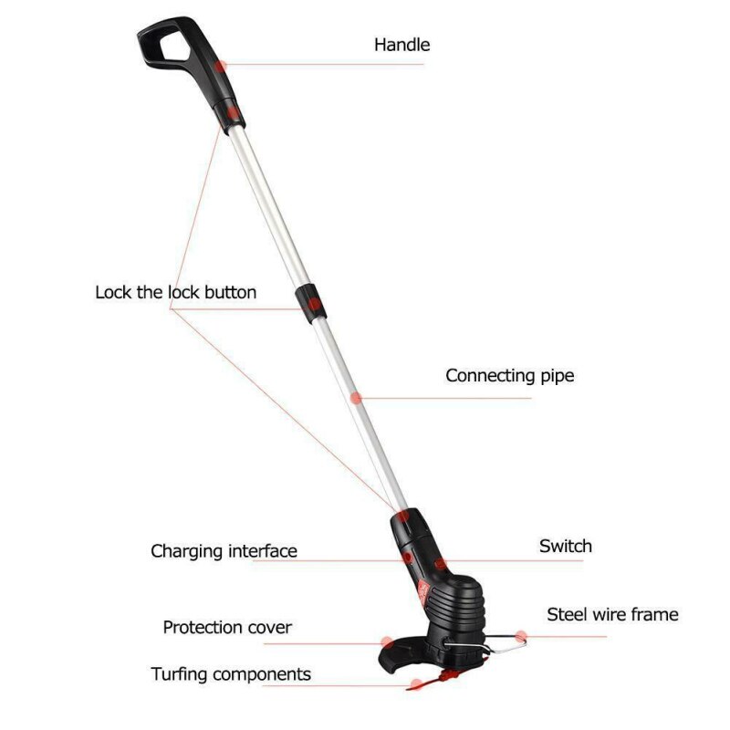 Handheld Grass Cutter Electric Lawn Mower Agricultural Cordless Weeder Garden Outdoor Pruning Tool Grass Trimmer Brush Cutter
