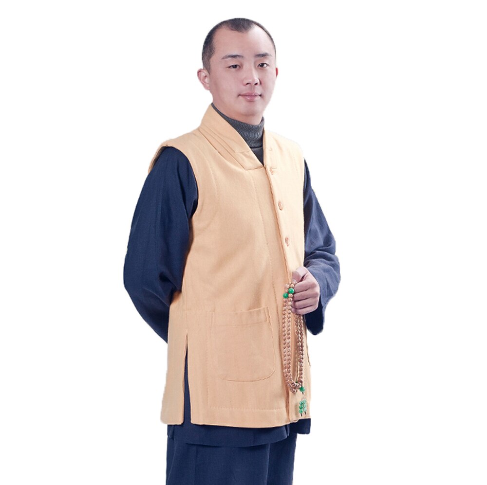 Buddhist Monk Winter Woolen Vest Warm Robe Kungfu Shaolin Costume