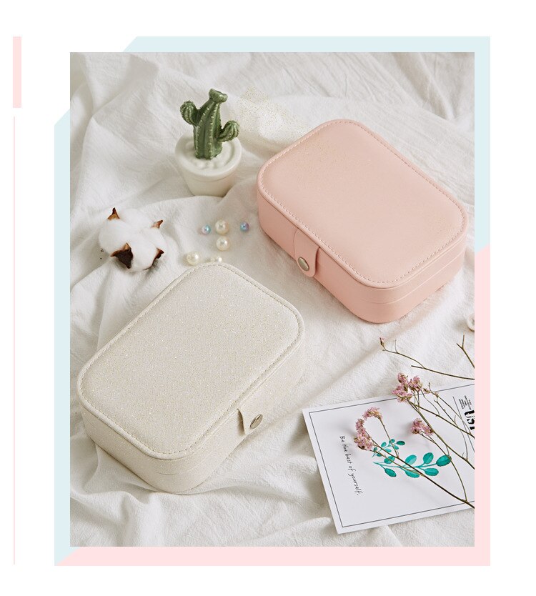 PU Leather Jewelry Box - 16.5x11.5x5.5cm - Portable Case for Necklaces, Rings, Earrings