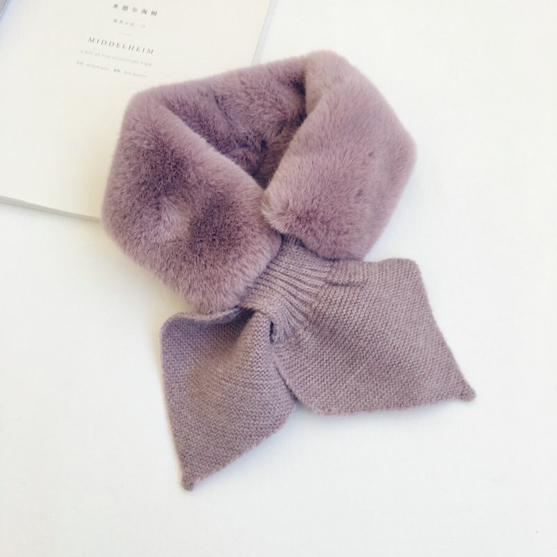 Soft Faux Fur Children Scarf Warm Winter Kids Scarfs for Girls Knitted Neck Warmer Kids Scarves Princess Collar 2-6Y: E