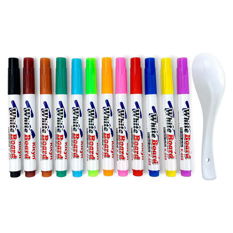 Marcadores mágicos que cambian el Color dibujo marcador de pizarra marcadores de tinta flotante suministros de pintura marcadores para niños pluma de fieltro YB001: Amarillo claro