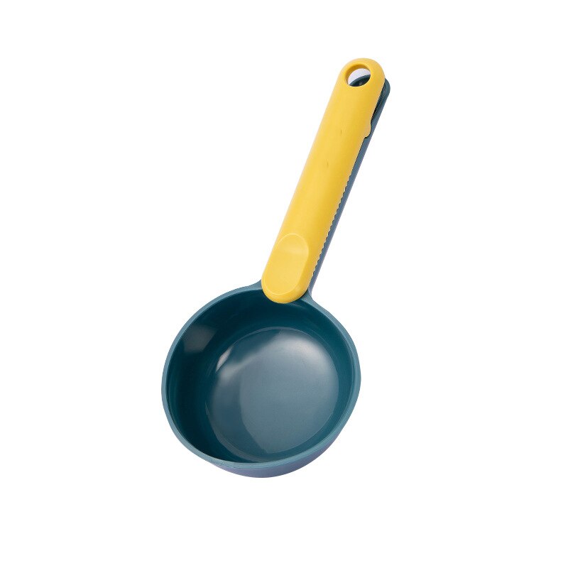 Kitchen Rice Scoop Home Rice Shove Plastic Spoon Rice Measuring Cup Flour Spoon With Clip Home Spoon Utensils Cooking Accessorie: Blue yellow