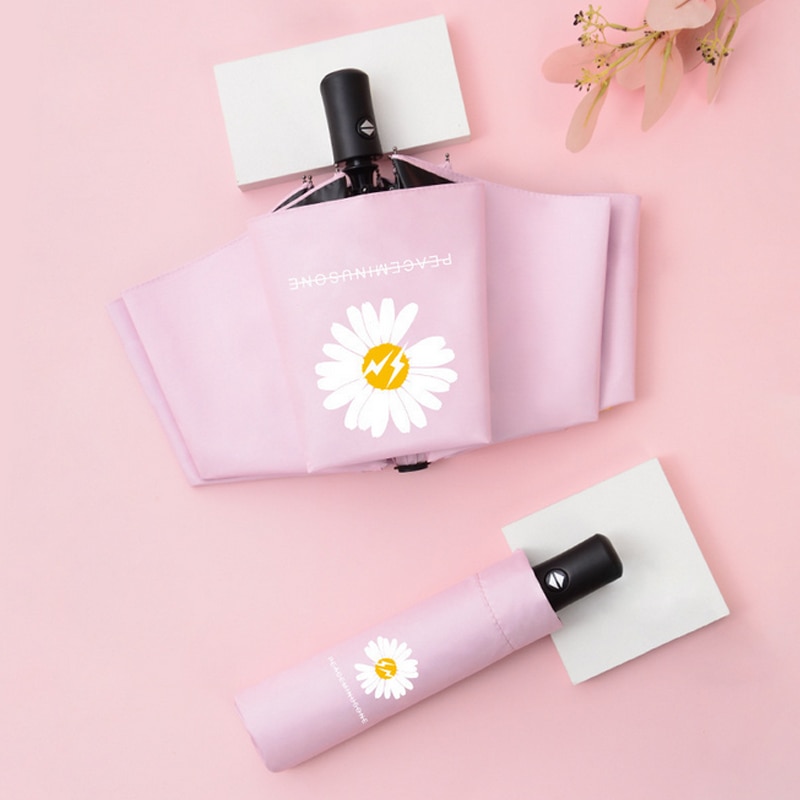 18cm Ultralight Mini Sunshade Umbrella Pocket Umbrella Black Plastic Sunscreen And UV Protection Female Folding Sun Umbrella