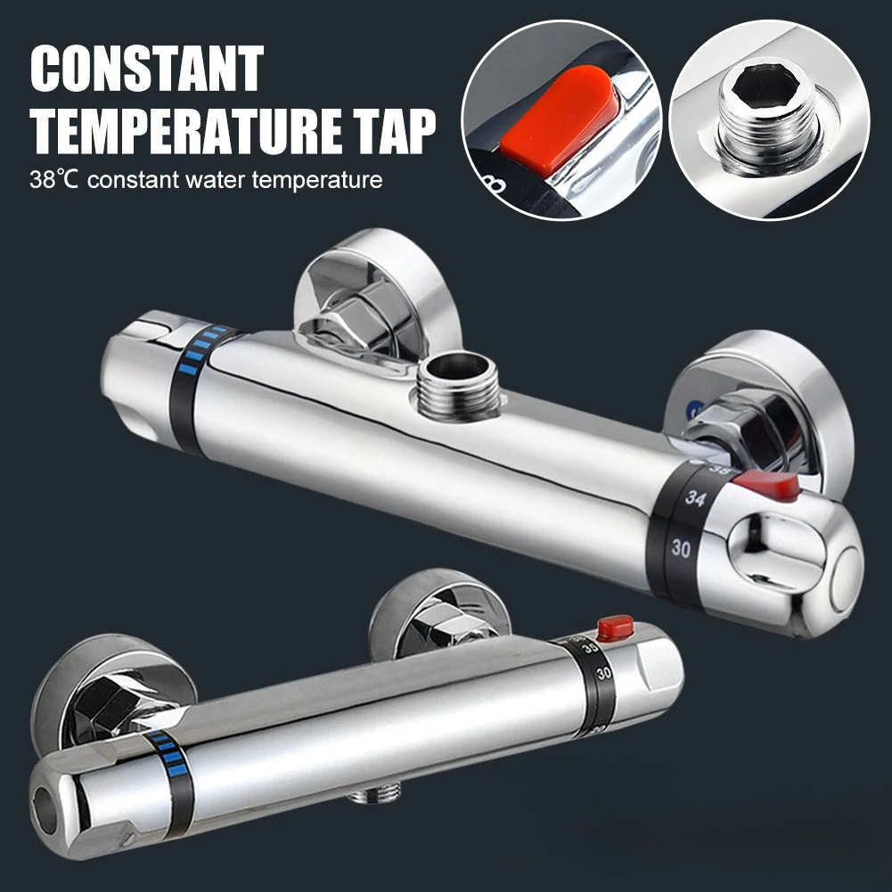 Bathroom Thermostatic Shower Mixing Valves Wall Mount 38℃ Constant Temperature Control Shower Cold Water Mixer Faucet Valve