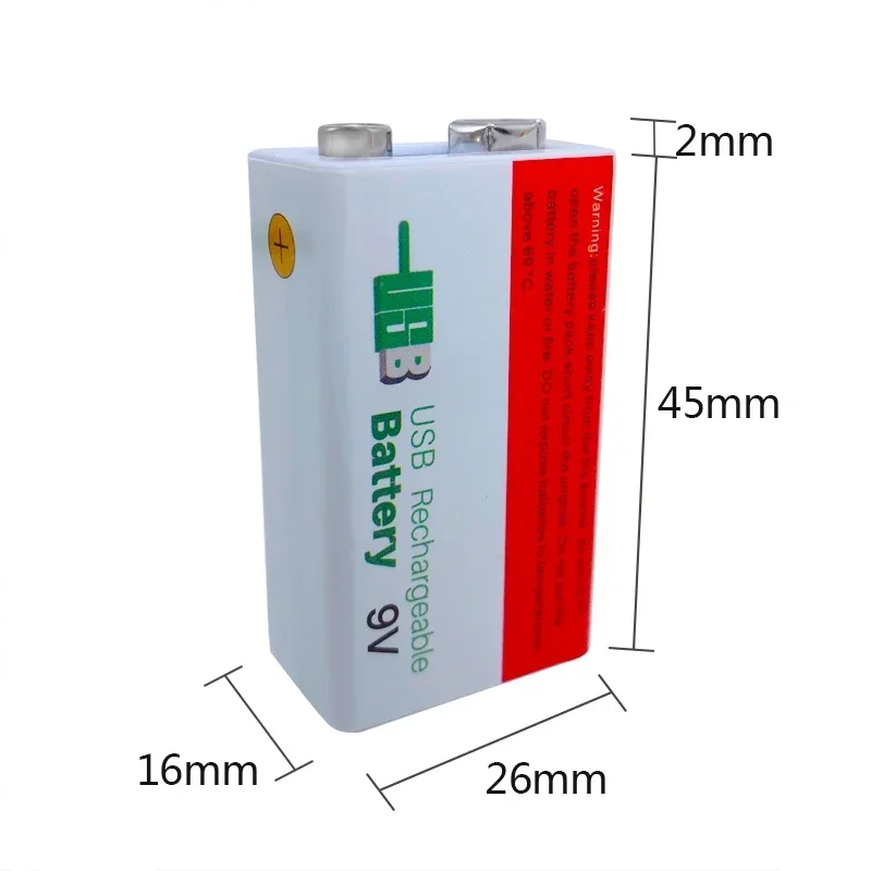 2025 9V 6200mAh batería recargable de iones de litio tipo C batería 9V USB litio para multímetro micrófono juguete + cable de carga USB